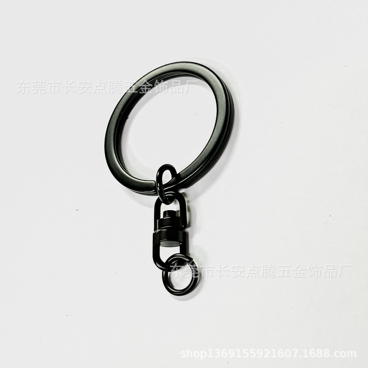 【厂家批发 】 电泳黑钥匙圈/电泳平面钥匙圈链/电泳黑金属钥匙扣