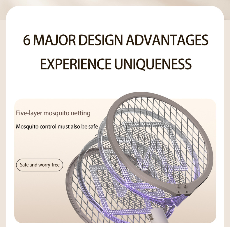 Cross-border new electric mosquito swatter rechargeable mosquito killer lamp household mosquito racket 2-in-1 automatic electric shock mosquito repellent wholesale