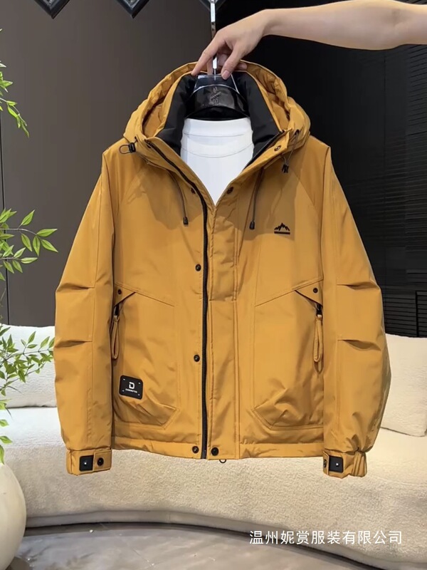 Men's Short down Jacket for Winter 2025, New Loose-Fitting Outdoor Workwear Duck down Warm Coat, Wholesale