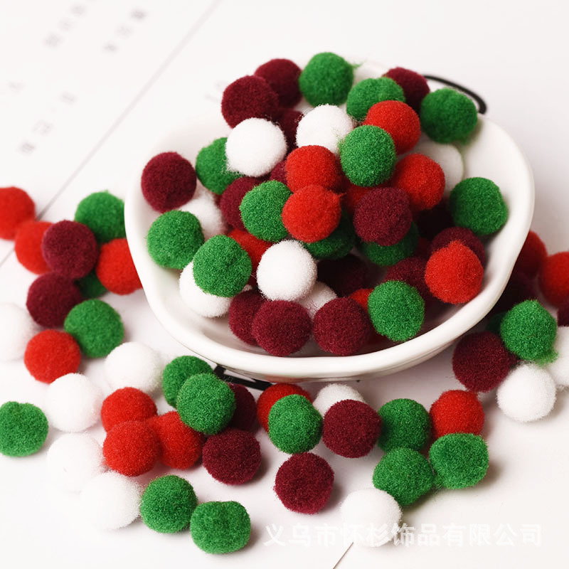 10-30mm color de alta elasticidad color bola de pelo pequeña jardín de infantes niños bricolaje material hecho a mano accesorios