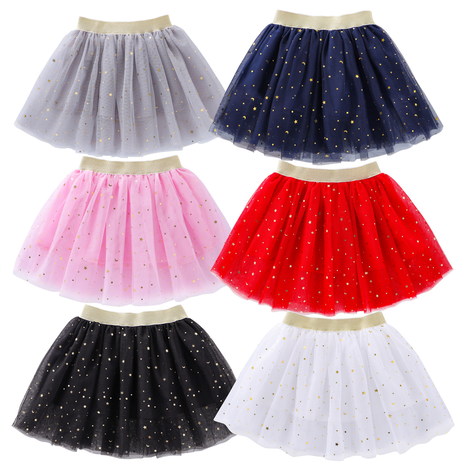 Dangdang Bear Fashionable Children's Skirt Girls' Princess Star Skirt Glitter Dance Skirt Sequin Skirt 201