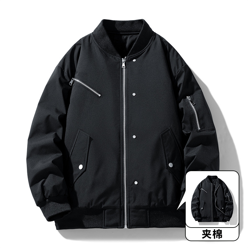 冬季新款棒球服棉服男款加棉加厚宽松加大码百搭派克情侣款飞行服