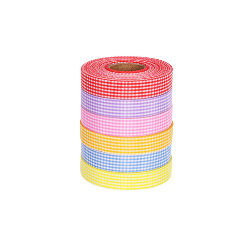 Plaid ribbon baking cake decoration packaging ribbon double-sided plaid ribbon 2cm flower gift box diy strap