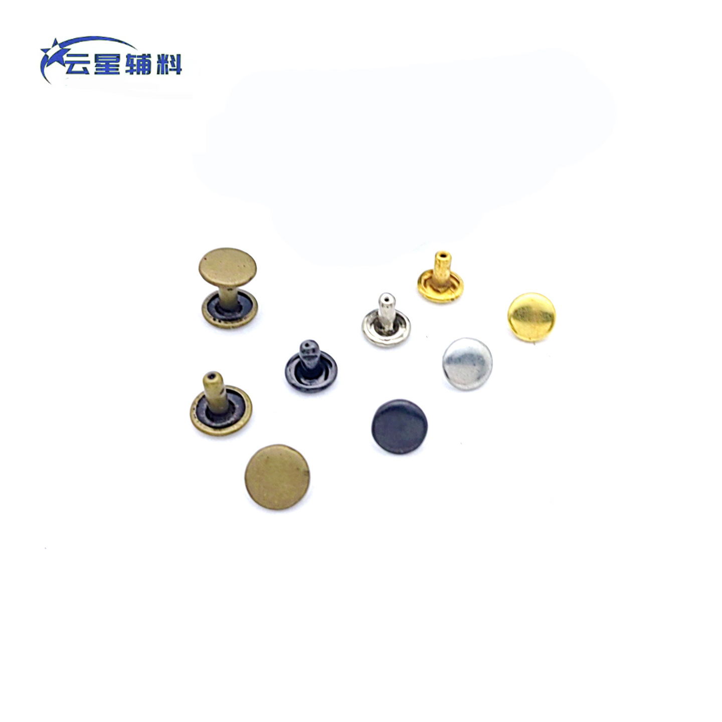 金属铜材质8mm双面铆钉撞钉纯铜撞钉 黄铜柳钉皮具五金配件