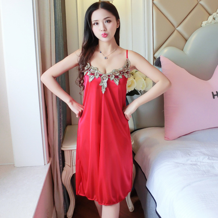 ZD - 02 # vestido de dormir rojo