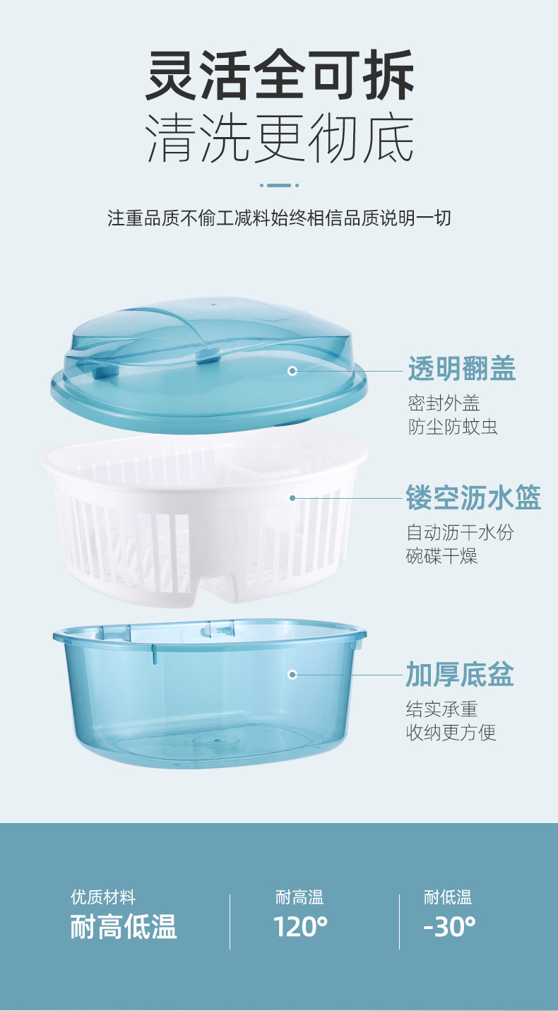 厨房碗筷餐具沥水架水槽收纳单层日式塑料碗碟架简易小