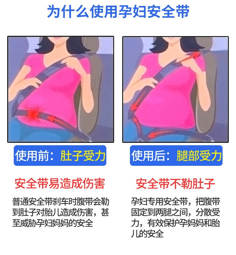 Pregnant women's safety belt anti-bellied car special third trimester driving safety belt co-pilot belly protection fixing protection belt