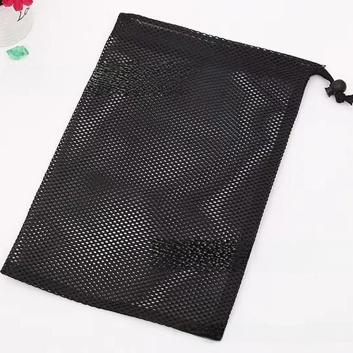 Mesh bag with drawstring, polyester drawstring mesh bag, thickened mesh drawstring bag