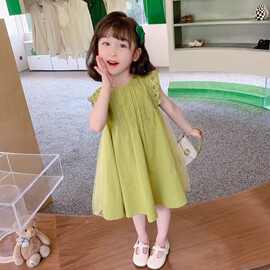 2026童装女童连衣裙夏季2025新款洋气中小童气质长裙小女孩公主裙