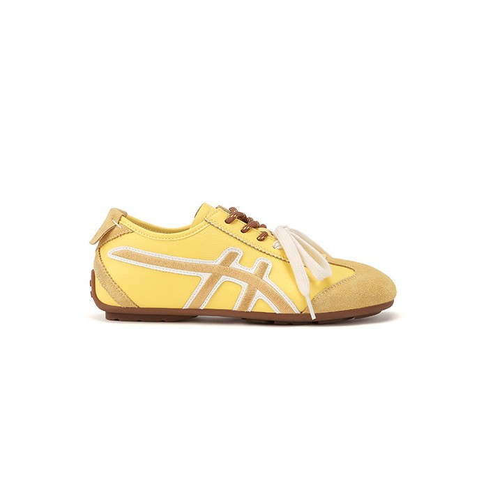 Versión de cuero de vaca, Su Yan, el mismo tipo de zapatos de chicas de doble cordón, zapatos casuales de altura aumentada, zapatos de entrenamiento de mujeres, zapatos de entrenamiento de mujeres