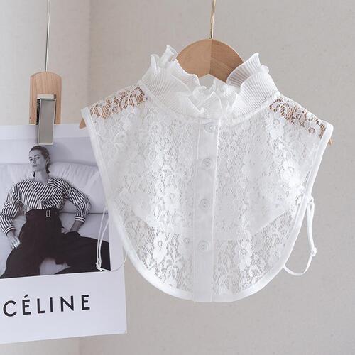 New lace false collar autumn winter versatile base layer shirt collar black white hollow inside women's false collar top