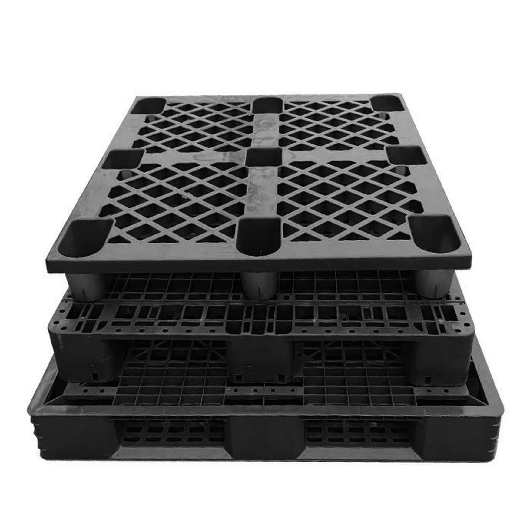 电子厂单面塑胶卡板九脚型塑料托盘叉车垫板防静电地台板ESD栈板
