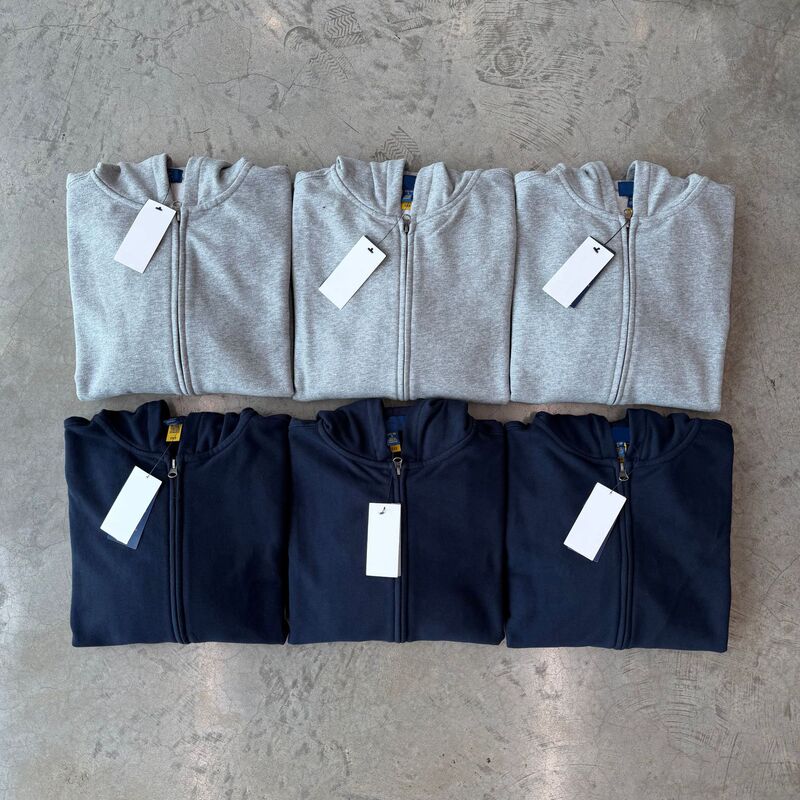 Scannable/High-quality cross-border foreign trade Raffaello logo embroidered hooded fleece zip-up jacket hoodie wholesale supply Scannable/High-quality cross-border foreign trade Raffaello logo embroidered hooded fleece zip-up jacket hoodie wholesale supply