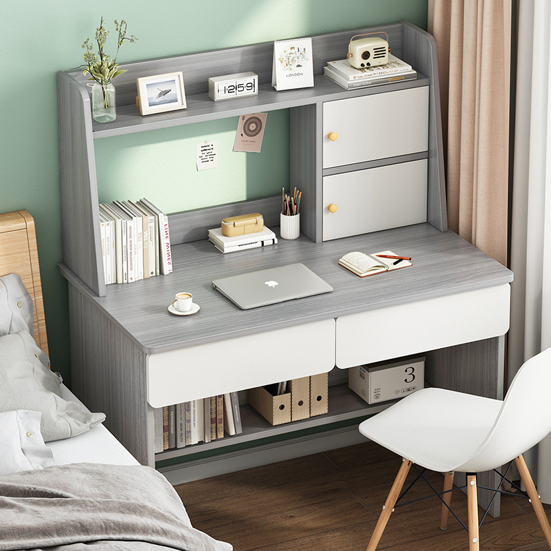 Escritorio, estantería, dormitorio doméstico integrado, escritorio de aprendizaje simple para estudiantes, escritorio de oficina, escritorio de computadora para dormitorio