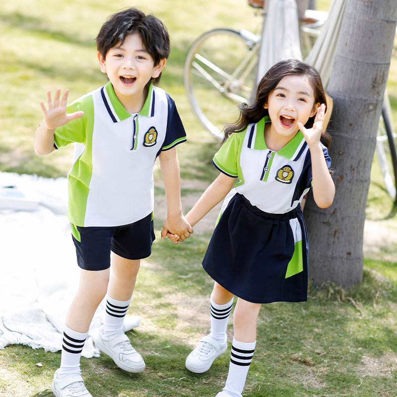兒童校服套裝夏季小學生班服套裝夏裝幼兒園園服一年級服裝畢業服