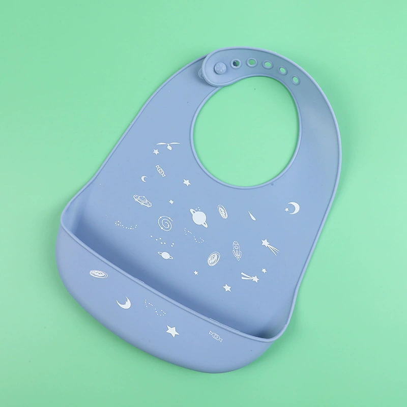 Waterproof children's silicone eating bib for food, (Cross-border trading), with pocket