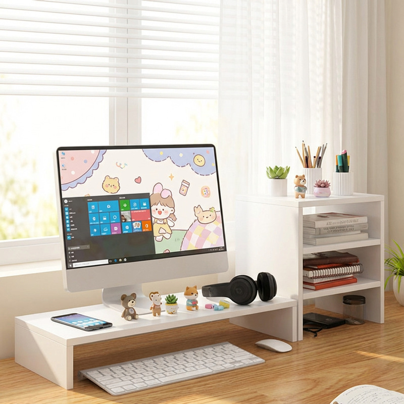 Computer Elevated Monitor Stand Raised Base Desktop Stand Desktop Storage Shelf Desk Storage Rack