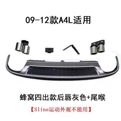 SuitAbLe for Audi A4L Modified Spoiler - 09-12a4l-honeycomb-rear-lip-tail-throat