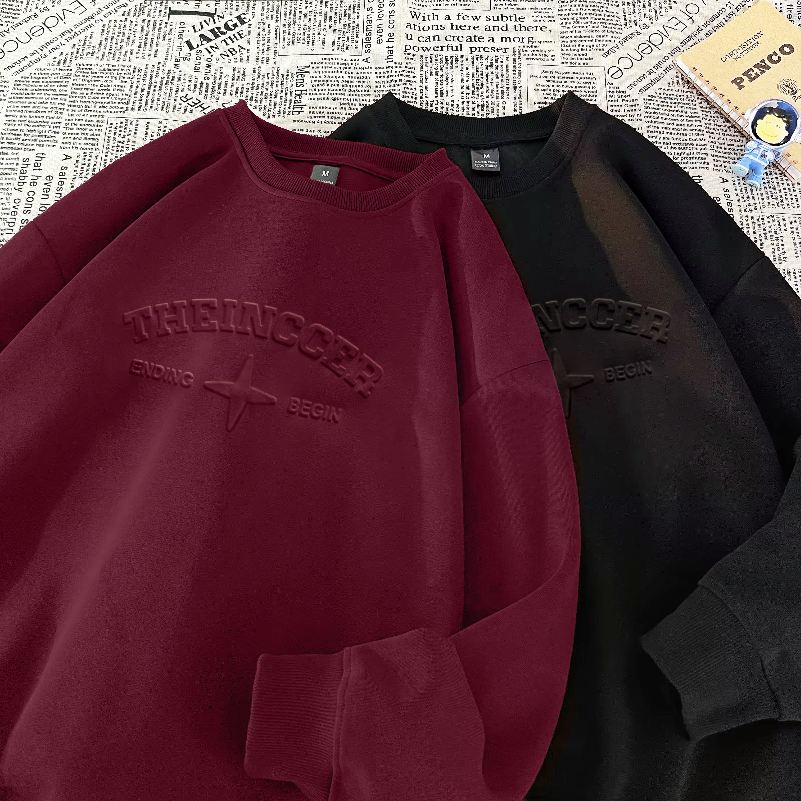 Herrenbekleidung High Street Fashion Marke 3D Stahl gedruckt geprägte Buchstaben Retro Casual Tops_voghion.com