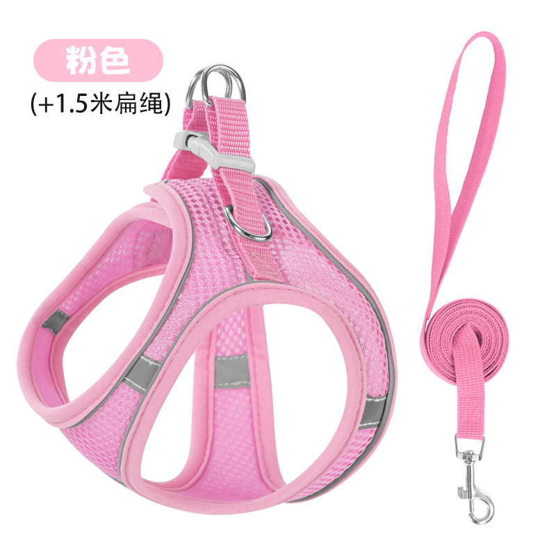 Nuevo chaleco con correa para mascotas, arnés reflectante para gatos y perros, cuerda para caminar para gatos, suministros para mascotas, fuente en stock