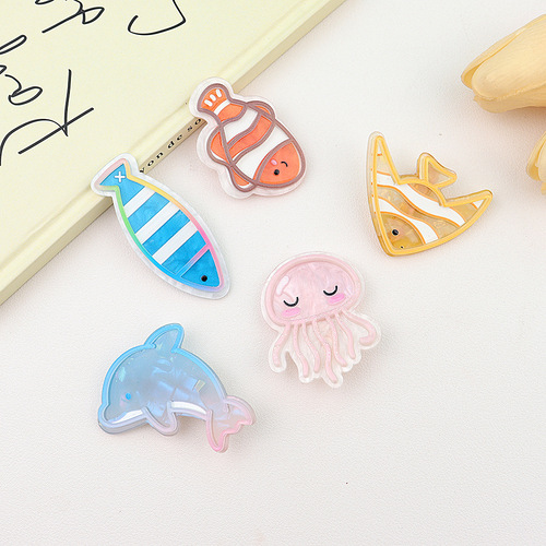 Ocean Series 2.0 Collection Student Girls Acrylic Hairpins Bangs Side Clips Headband Cards Children's Accessories