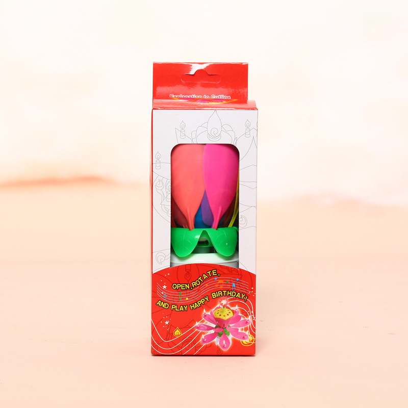 Triángulo transfronterizo pierna giratoria Lotus vela cumpleaños pastel decoración creativa fiesta música electrónica Lotus vela