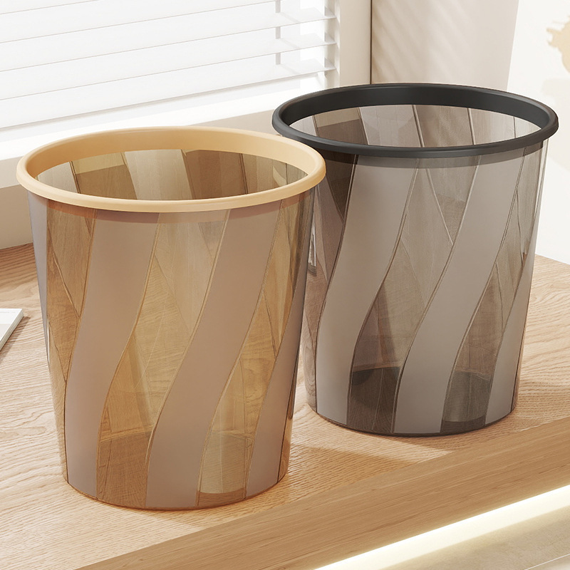 Transparent high-value plastic household kitchen garbage can large wastebasket without lid pressing ring toilet trash can