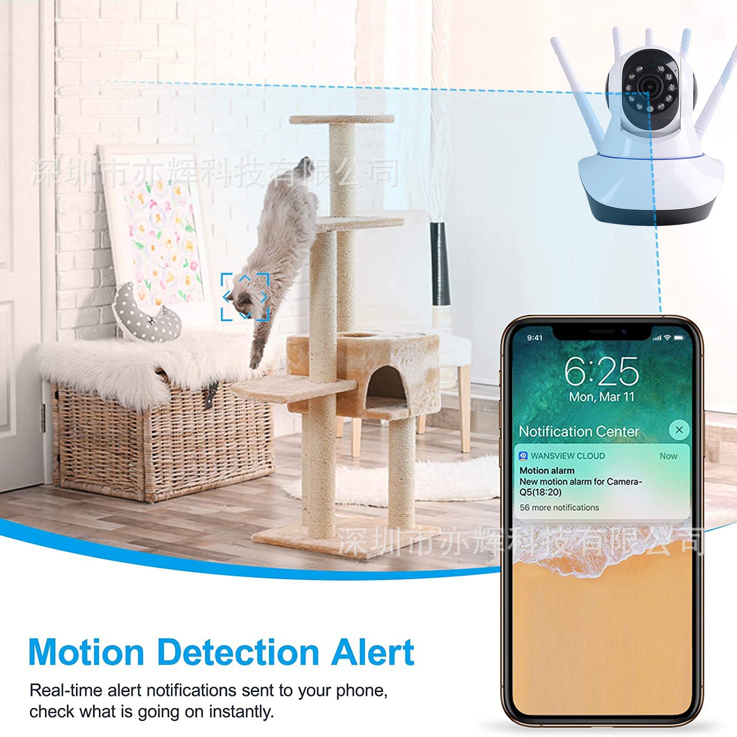 Wireless Camera WiFi Camera HD Surveillance Phone Remote Indoor Night Vision Home Network Monitor