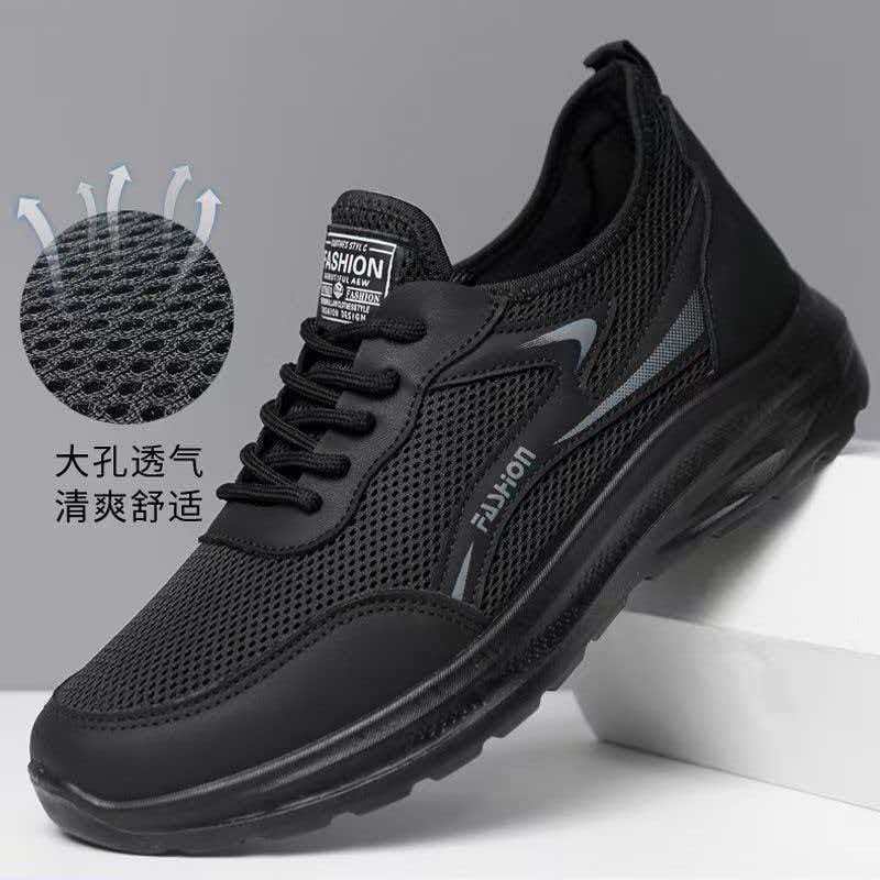 Foreign Trade Shoes for Men, Summer Breathable Fly-Woven Mesh Shoes, Ultra-Light Polyurethane Soft-Soled Work Shoes, Non-Slip and Wear-Resistant Men's Shoes