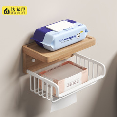 木のトイレのティッシュ棚は穴を開けないでください。