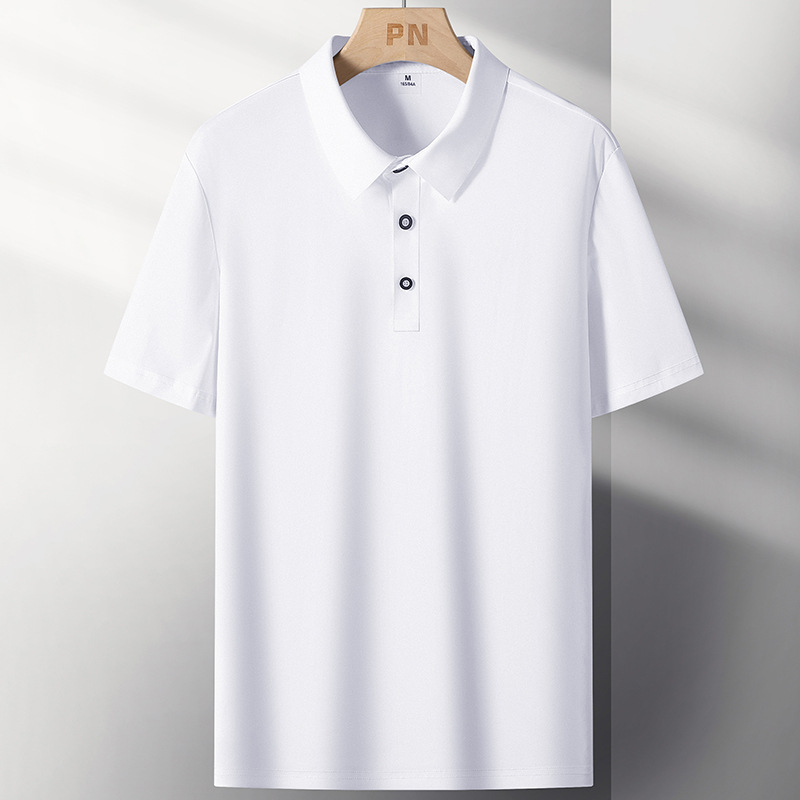 Camiseta de verano de hielo de manga corta Polo para hombre delgada ropa de papá con solapa de ropa de negocios casuales camiseta de papá para hombre