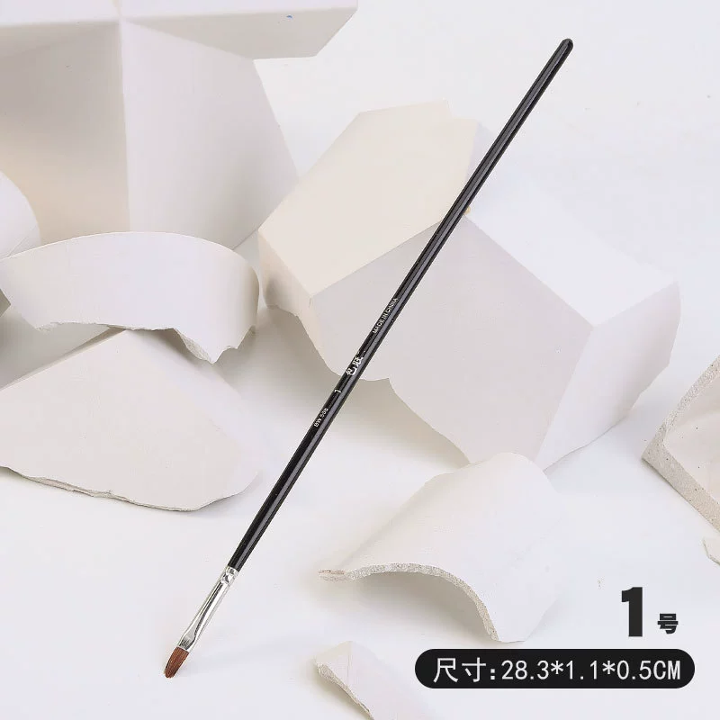 Paint Brush Set Baowang, wolf-hair round & flat brushes for gouache, watercolor, acrylic