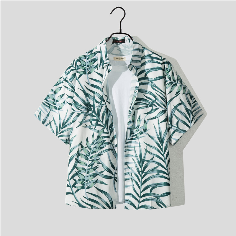 Beach Shirt Suit Men's Sanya Travel Hainan Island Clothing Hawaii Large Size Floral Shirt Loose Short-Sleeved Quick-Drying Clothing