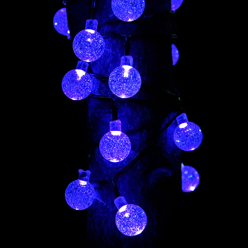 LED solar Bola de burbujas Cadena de luz cielo estrellado Festival de Navidad al aire libre patio decoración bola de cristal luces de colores