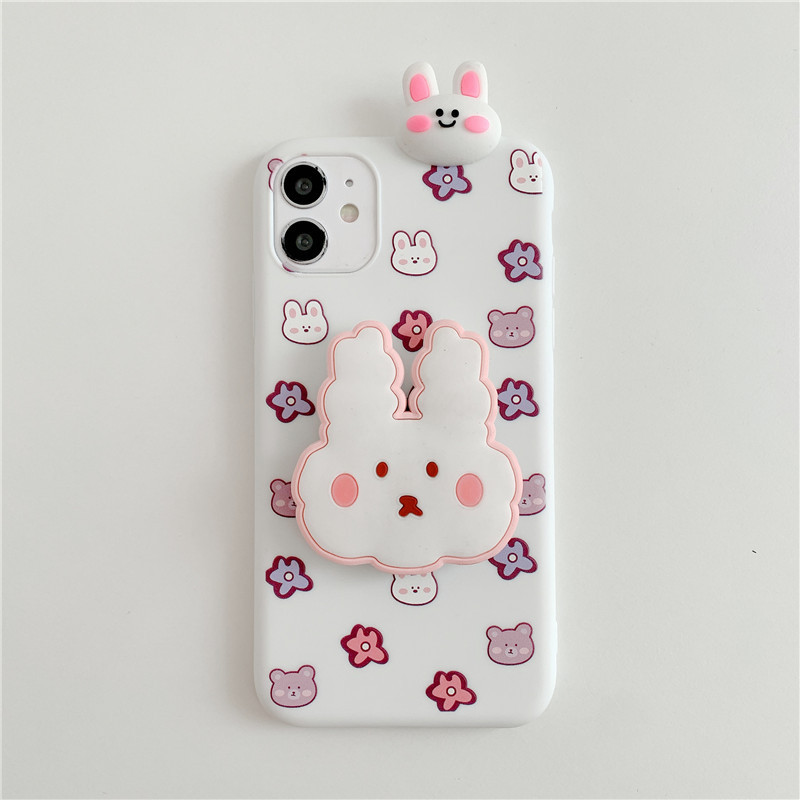 Cute Cartoon Bear & Rabbit Protective Phone Case For Apple Iphone_voghion.com