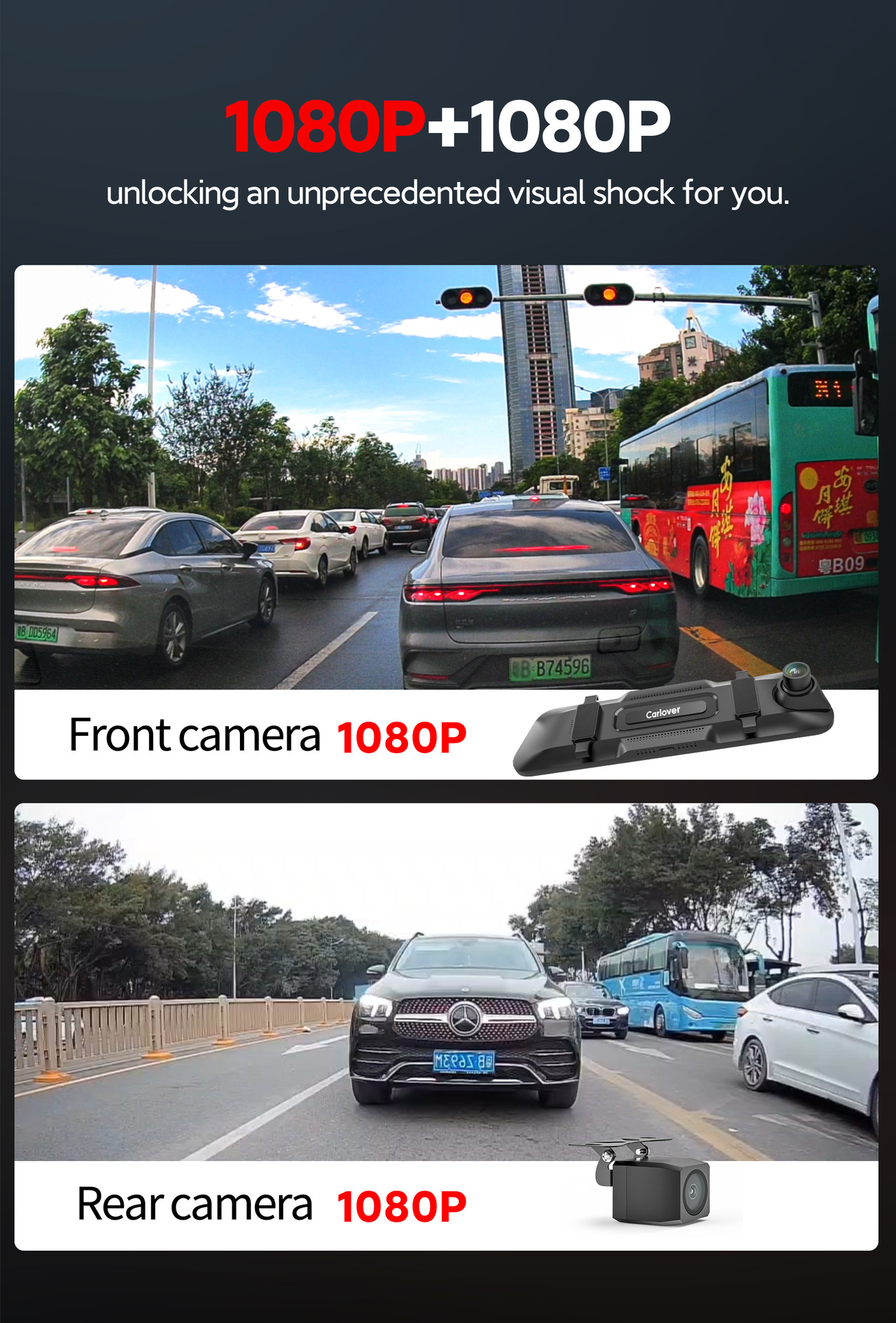 2026 New Model Dash Cam with Dual Front and Rear Recording, High-Definition 1080P Parking Monitoring Dash Cam, Direct from the Source Factory