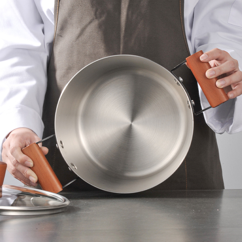 304 acero inoxidable destilador de cocina de leche gruesa doble fondo horno electromagnético general de fuego abierto de dos capas de gran capacidad de cocción superior