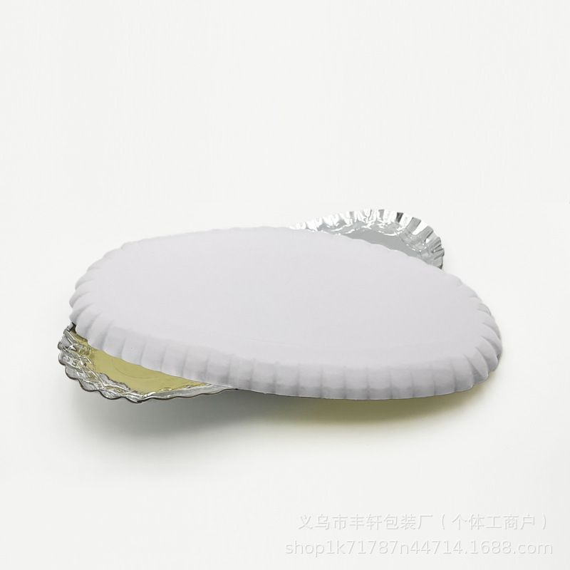 Fábrica directa bandeja de papel oval desechable bandeja de aluminio dorado bandeja de pastel de frutas bandeja de picnic bandeja de pescado