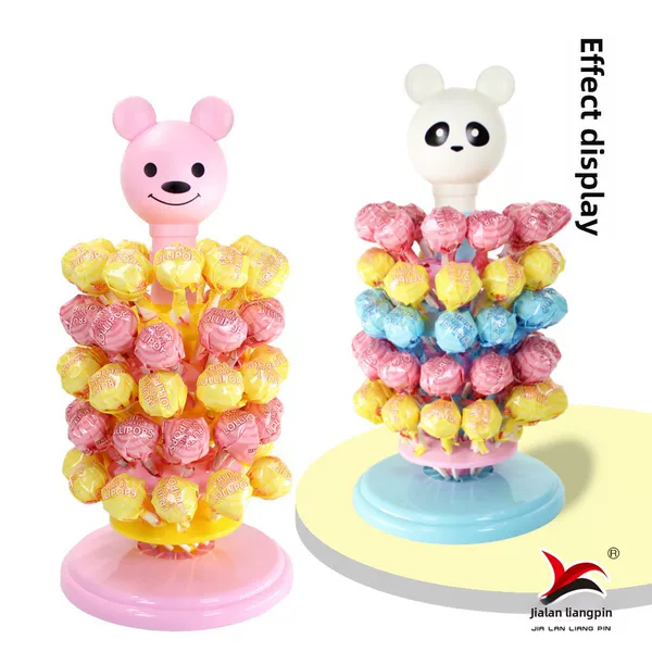 Lollipop Display Stand in Stock, Multi-Hole Holder, Candy Display Rack, Plastic Circular Multi-Layer Adjustable