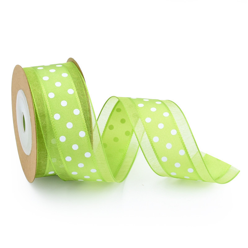 Transfronterizo impresión de punto medio amor cinta más cinta de gaza flor embalaje arco DIY material de decoración en stock