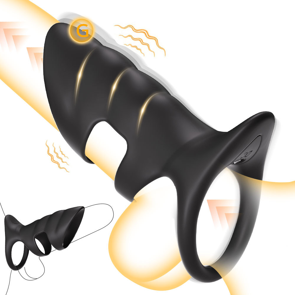 Double Ring Electric Cock Ring For Men Resonance Massage Device_voghion.com