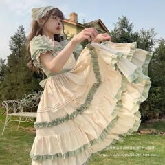 ロリータ～工場オリジナルデザイン ロリータドレス 牧歌風OP半袖ワンピース