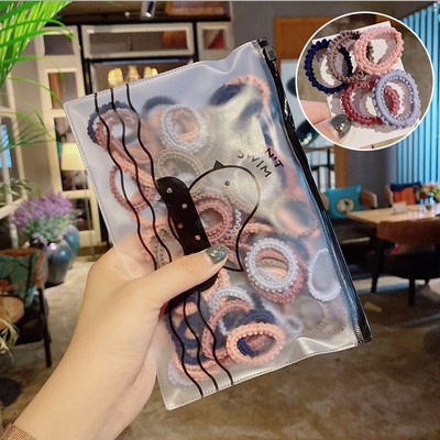 Banda de goma del lazo del pelo pequeña banda de pelo femenino cuerda de pelo de los niños cuerda de pelo chica banda de goma bebé no duele Pelo elástico accesorios para el cabello