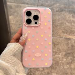 ドーパミン柄の波点がいっぱいの、Apple 16 Pro Max、iPhone 15、新作大穴ゼリーケース17対応のスマホケース