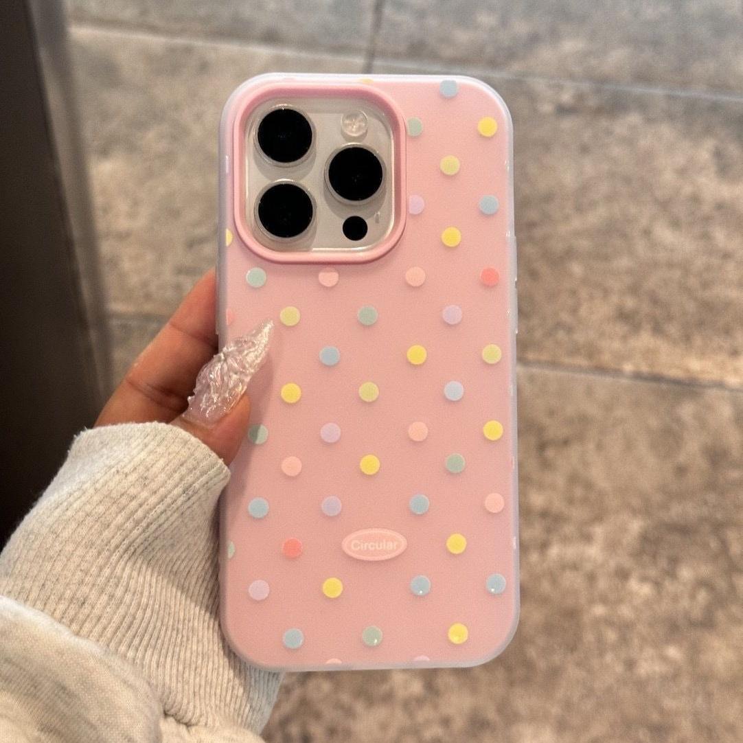 多巴胺满屏波点适用苹果16Promax手机壳iPhone15新款大孔果冻壳17