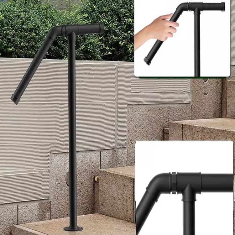 楼梯扶手室外栏杆老人防滑花园台阶护栏镀锌钢管立柱室内自装拉手