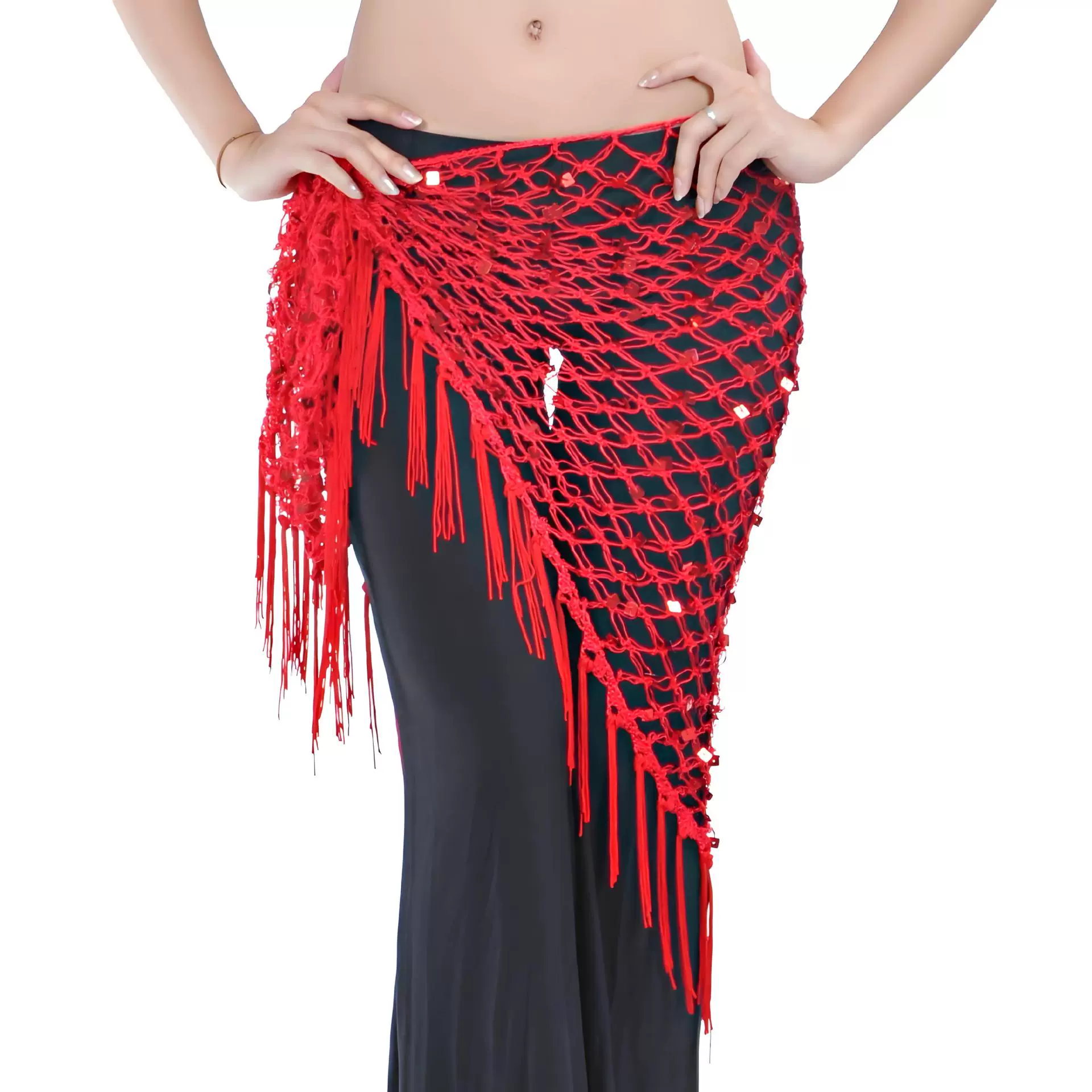 Треугольный шарф-шаль Belly Dance костюм для Belly Dance пояс для талии, хвостовой шарф сомбреро с бисером