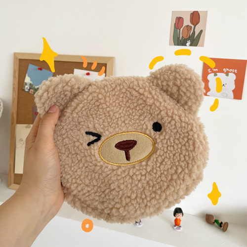 Amazon cross-border supply/cute plush coin purse lipstick storage bag key bag lamb wool clutch bag