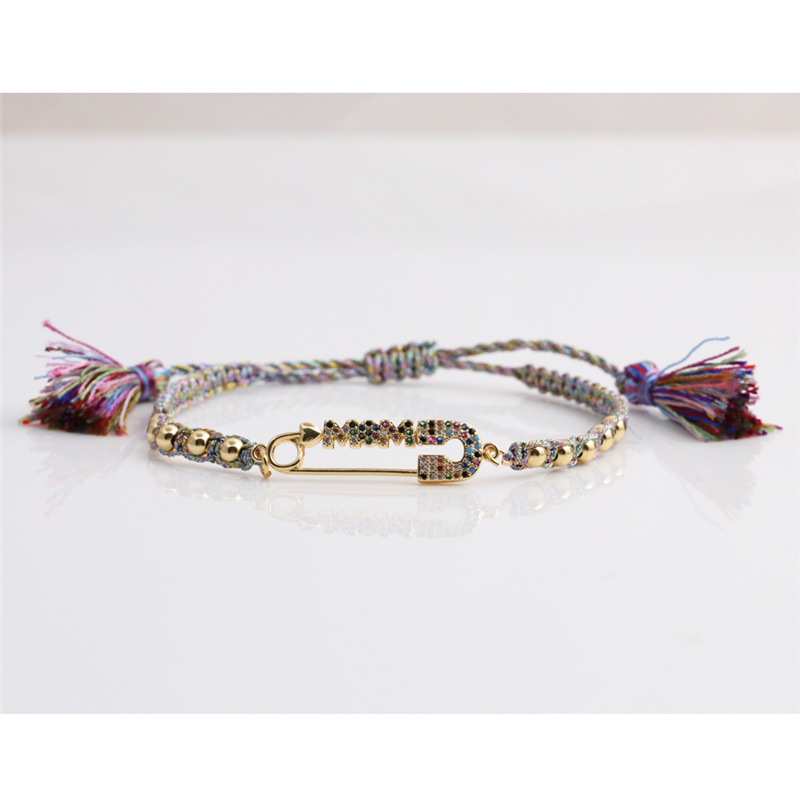 fashion paper clip adjustable colored zircon braceletpicture7