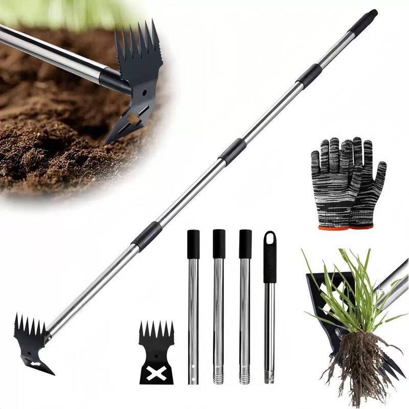 两面锄头除草铲草庭院工具 尖耙子两用锄头 多功能锄头园艺除草耙|undefined